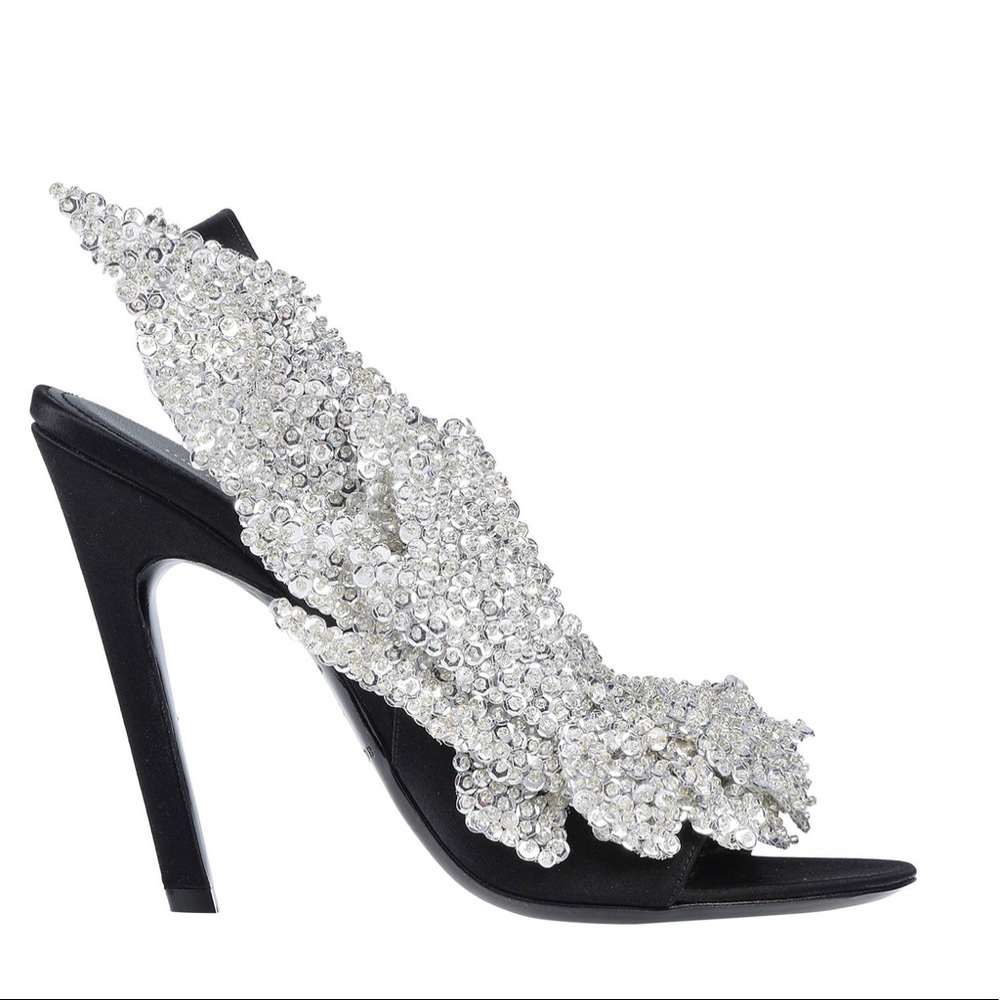 SOLD Authentic Balenciaga Satin Embellished Sandal